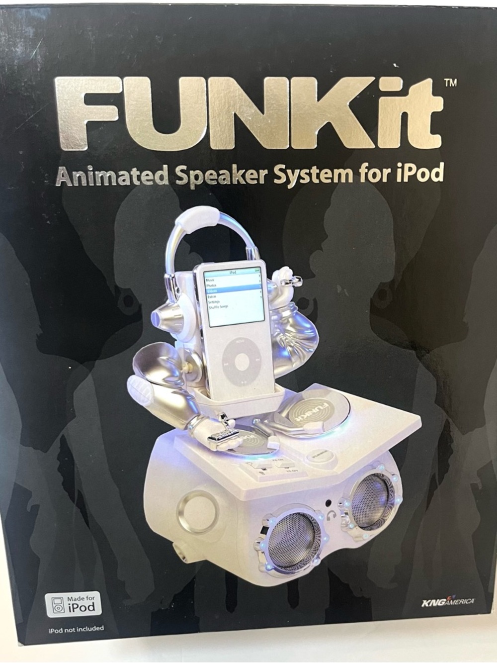 NEW In Box! Y2K FUNKit Animated Speaker System for Apple iPod - White Audio Dock
